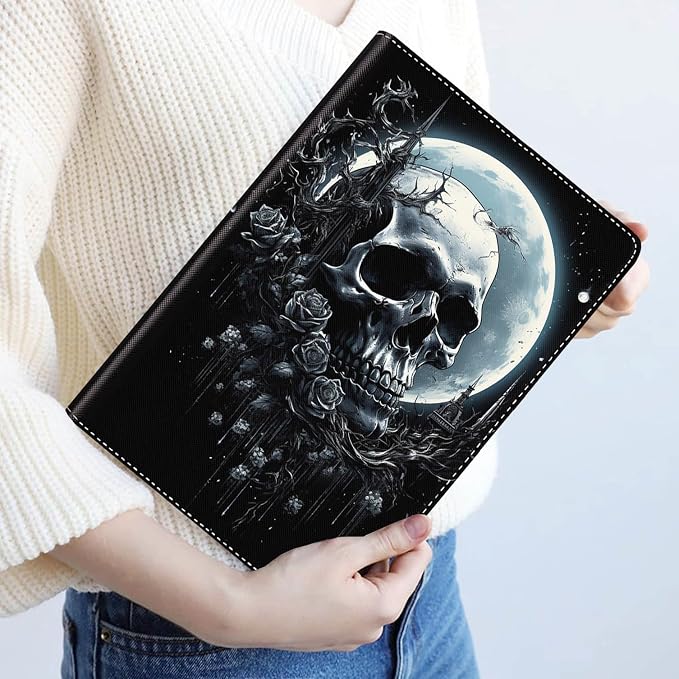 Skull Rose Under The Moon