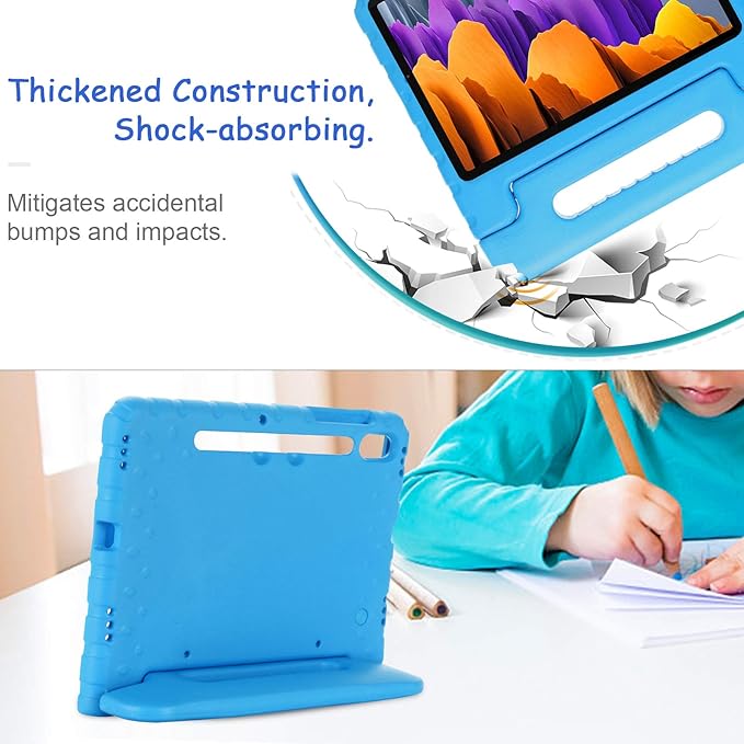Kids Case for Samsung Galaxy Tab S7/S8 11 (2020/2022) Techcircle Handle Stand Lightweight EVA Foam Bumper Protective Rugged Drop Protection Child Proof Cover for Galaxy Tab S8/S7 SM-X700/T870 Blue