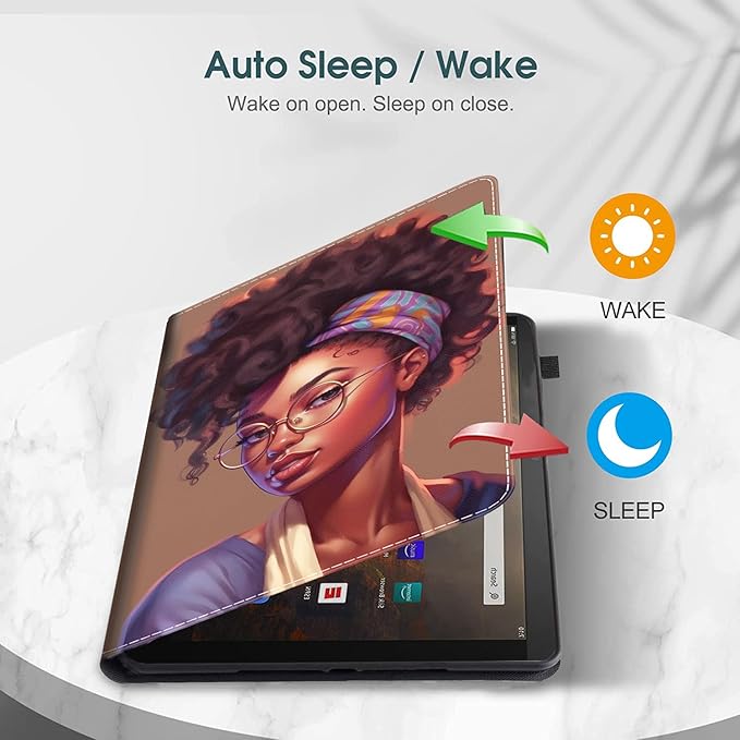 Case for Amazon Fire HD 10 Tablet (9th/7th/5th Generation2019/2017/2015 Release) Multi-Angle Smart Stand Cover Auto Sleep/Wake for Fire 10.1 InchButterfly Girl