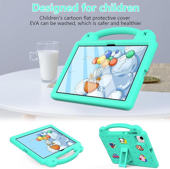 Compatible with Honor Pad X9a 2025 11.5 inch Tablet Case Kids Friendly Universal Lightweight Shockproof Protective Case with Shoulder Strap &amp Stand Handle Mint Green