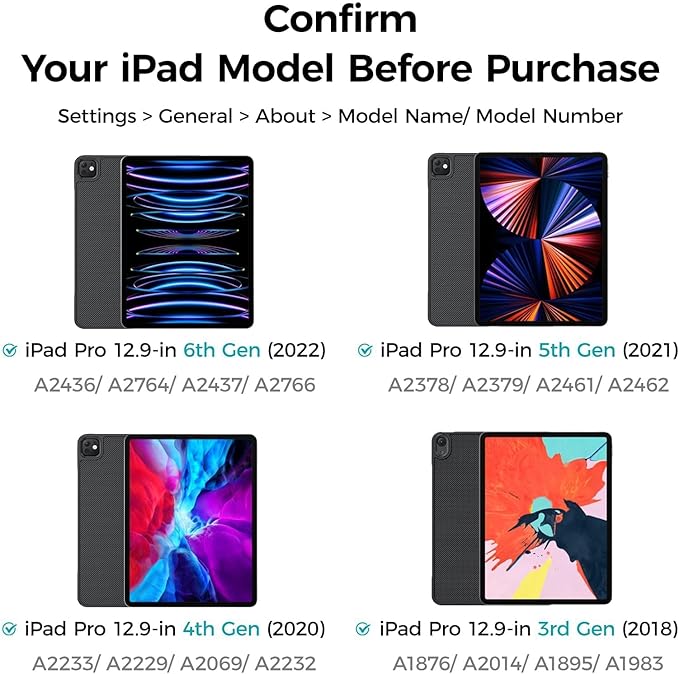 BENKS ArmorPro Case for iPad Pro 12.9 Inch 6th/5th/4th/3rd Gen (2022/2021/2020/2018) Slim Shockproof Cover with Pencil Holder Supports Apple Pencil Charging Built with Dupont Kevlar Fiber and TPU