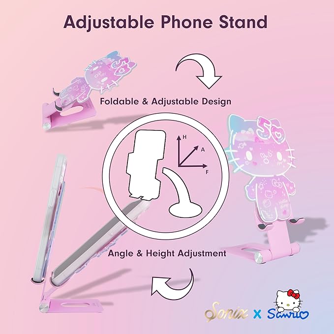 Sonix x Sanrio Character Phone Stand | Adjustable Cell Phone Holder Desk Stand Dock | Hello Kitty 50th Anniversary