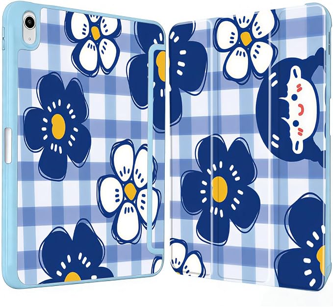 Blue Checkered & Floral