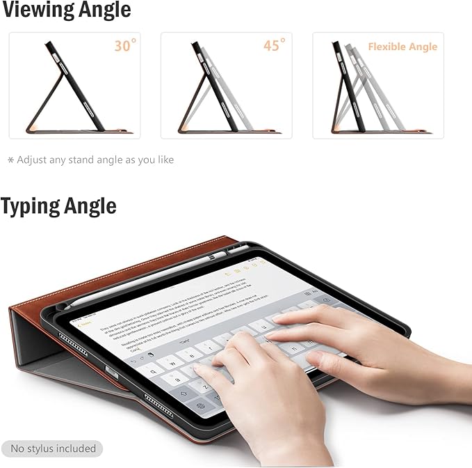 Antbox Case for iPad (A16) 11th Generation 11'' 2025/iPad 10th Generation 10.9'' 2022 with Built-in Pencil Holder Auto Sleep/Wake Function PU Leather Smart Cover (Brown)