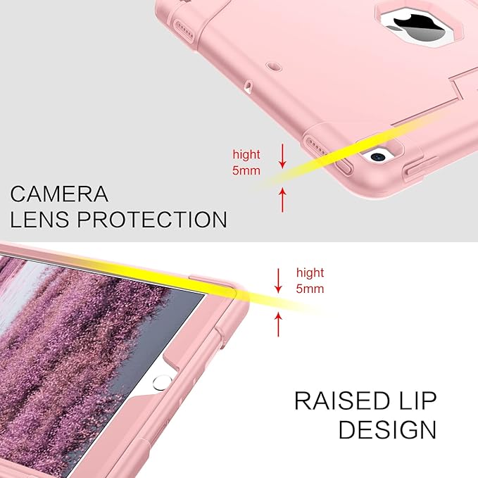 BENTOBEN for iPad Air 3rd Generation Case iPad Pro 10.5 2017 Case 3 Layers Heavy Duty Rugged Shockproof Kickstand Protective Tablet Cover for iPad Air 3 10.5 2019 /iPad Pro 10.5 2017 Rose Gold