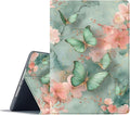 Case for Samsung Galaxy Tab A11 Plus/A9 Plus 11 Inch 2025/2023Adjustable Stand Auto Wake/Sleep Function Full Body Protection Cover - Green Butterfly Pink Flower