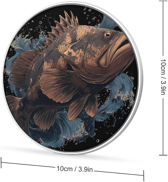 Sea Grouper Fish Swimming Phone Charger Magnetic Charging Pad Anti-Slip with USB Cable