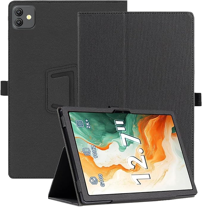 Case for Blackview Link 8NOUKAJU Tablet Protection CoverFolding Stand with Pencil Holder and Wrist StrapDrop-ResistantProtection Case for Blackview Link 8 Tablet 12.7inch(Black)