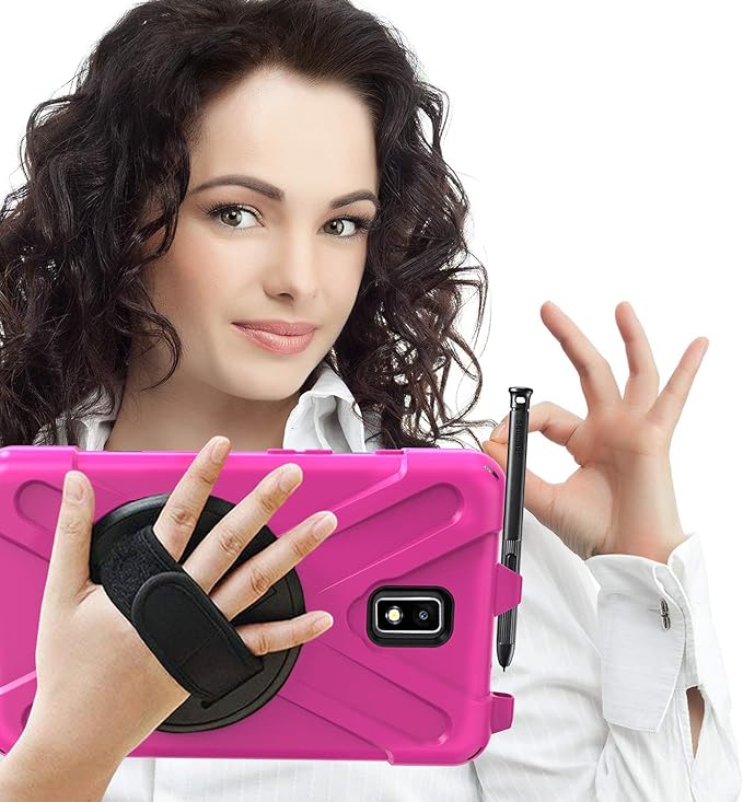 Case for Samsung Galaxy Tab Active 2 8.0 T390 T395 T397 Military Grade [15 ft Drop Tested] Full-Body Shockproof Protective Cover with 360° Rotation Stand Hand Strap &amp Pencil Holder