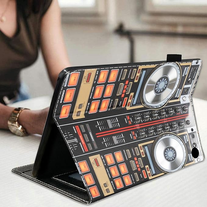 Case for All-New Amazon Fire HD 10 &amp 10 Plus Tablet 10.1 (13th/11th Generation 2023/2021 Release) Slim Stand Folio Cover with Card Slot &amp Auto Wake/Sleep - DJ Mixer Deck Controller