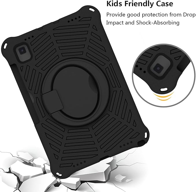 for Samsung Galaxy Tab S5e 10.5 (2019) SM-T720/T725 Tablet Case for Kids - EVA Lightweight Shockproof 360° Rotating Handle Stand Rugged Cover W Shoulder StrapBlack