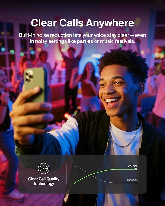 Belkin SoundForm Anywhere Wireless Earbuds IPX4 Water Resistant Bluetooth Earphones Long-Lasting Comfort Case with Keyring for iPhone iPad Tablet Laptop Hiking Running Travel etc. - Black