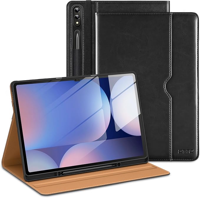 DTTO for Samsung Galaxy Tab S10 Ultra / S9 Ultra / S8 Ultra Case 2024/2023/2022 Premium Leather Business Folio Stand Cover with S Pen Holder for 14.6 Inch Tablet Auto Wake/Sleep Black