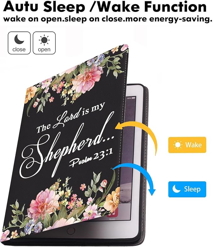 Floral Quote Bible Verse Psalm 23:1