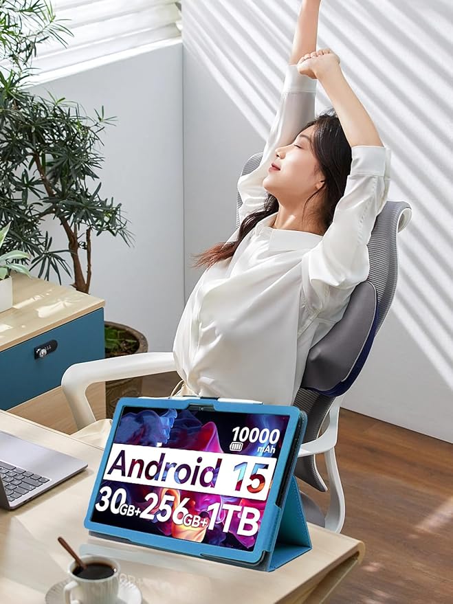for Urao G140L 2025 14 Inch Android Tablet CaseBOVUGAC Folding Stand Protective Cover with Pencil Holder and Wrist StrapFull Protection Premium PUScratch Resistant(Sky Blue)
