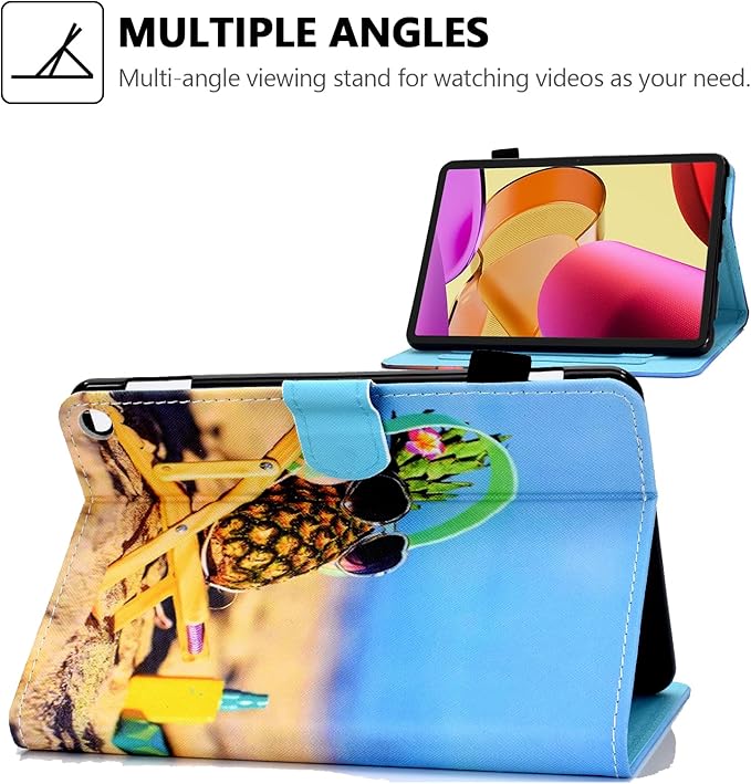 Case for Amazon Fire Max 11 13th Generation (2023) Techcircle Folio Stand PU Leather Magnetic Smart Wallet Soft Cover Protective Case with Pen Holder+Card Slots Auto Wake/Sleep Pineapple Sunbath