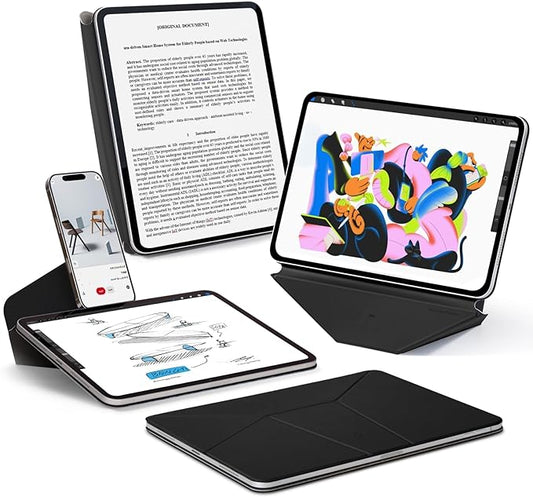 MOFT Dynamic Folio Case for iPad Pro 12.9 (6th 2022 | 5th 2021 | 4th 2020) Slim Magnetic Stand Case with 20+ Viewing Angles Auto Wake/Sleep Ultra Thin Jet Black