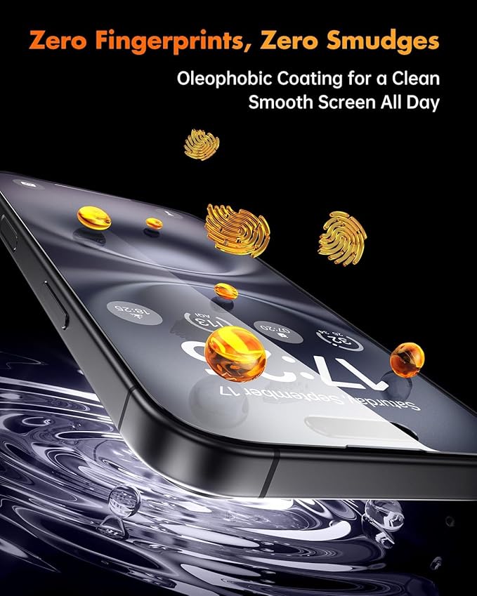 UNBREAKcable Privacy Screen Protector for iPhone 16 Plus 3 Pack Full Coverage Tempered Glass [28° Anti-Spy] [9H Hardness] [Easy Installation Box] Shatterproof Private Screen Guard