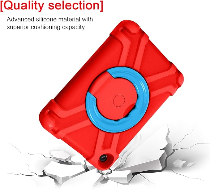 Compatible with Amazon Fire HD 8 2020/2022 Tablet Case Tablet CaseRugged Kids Case with Stand Lightweight Shockproof Kids Friendly Tablet Cover Red+Blue