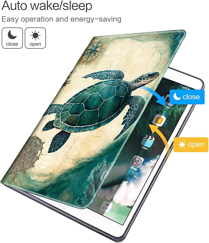 for Kindle Fire HD 8 &amp Fire HD 8 Plus Tablet (12th/ 10th Generation 2024/2022/2020 Release) Case with Pen Holder &amp Auto Wake/Sleepd Shockproof Stand Protective CoverTurtle
