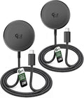 Galvanox Qi2.2 Certified 25W Magnetic Wireless Charger for Samsung (2-Pack) Fast Charging 2.0 for Galaxy S25 S26 Ultra Android and iPhone Models Compatible with MagSafe Black (6Ft)