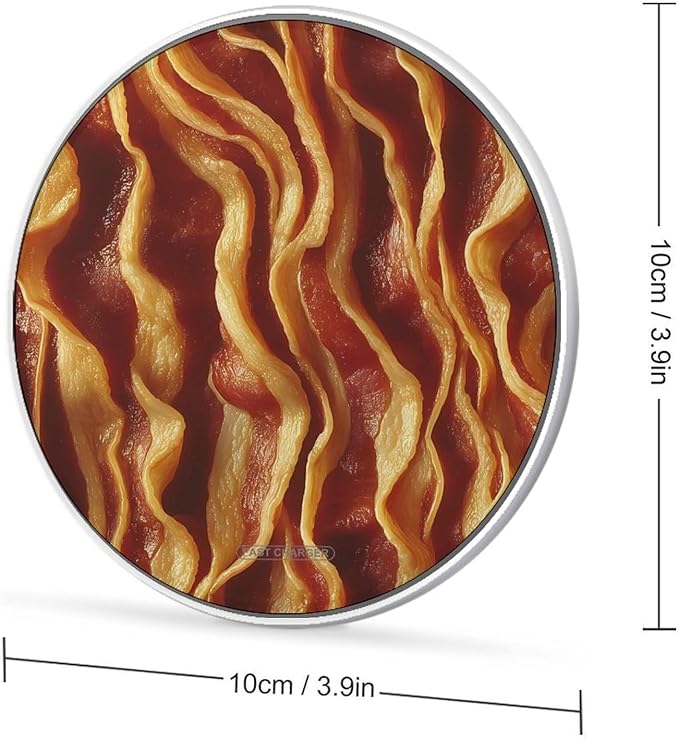 Bacon Wireless Charger Anti-Slip Wireless Charging Pad Slim Charger Mat for Men Women
