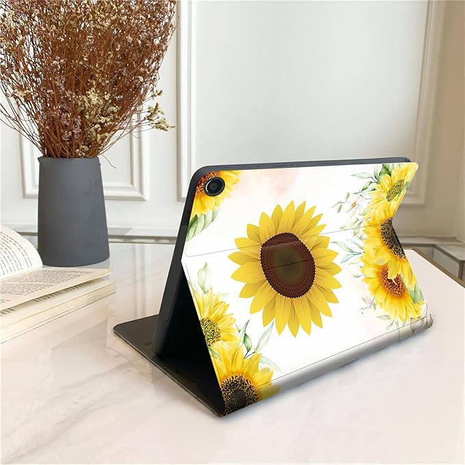 Tablet Case for All-New Amazon Kindle Fire HD 10 Tablet (13th Generation 2023 Release) - Auto Wake/Sleep Shockproof Full Body Rugged Cover Soft TPU Smart Stand Case Sunshine Flower