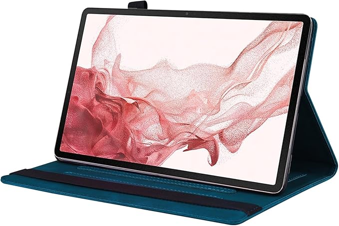 for Samsung Galaxy Tab S10 FE+ / S10 FE Plus 13.1 Inch X620 / X626B Tablet PC Case Bracket Type Adjustable Fixing Strap Card Slot Tablet Cases(Blue)