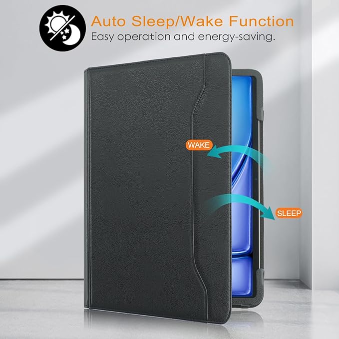 Case Compatible with Tablet iPad Air 13 inch M3 2025 iPad Air/Pro 13 M2 inch 2024Cover 360° Rotating Stand PU Leather for iPad Pro 12.9 inch 6th/5th /4th/3rd Gen Auto Wake/SleepBlack