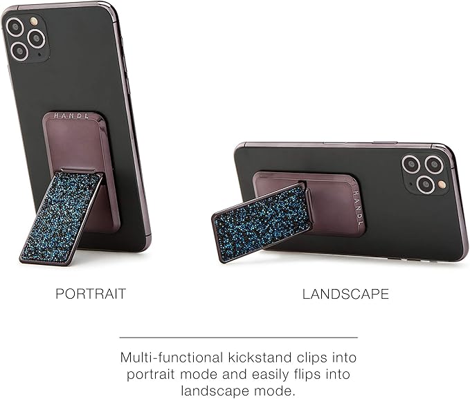 HANDL New York HANDLstick Black and Blue Crystal Grip and Stand for Smartphone
