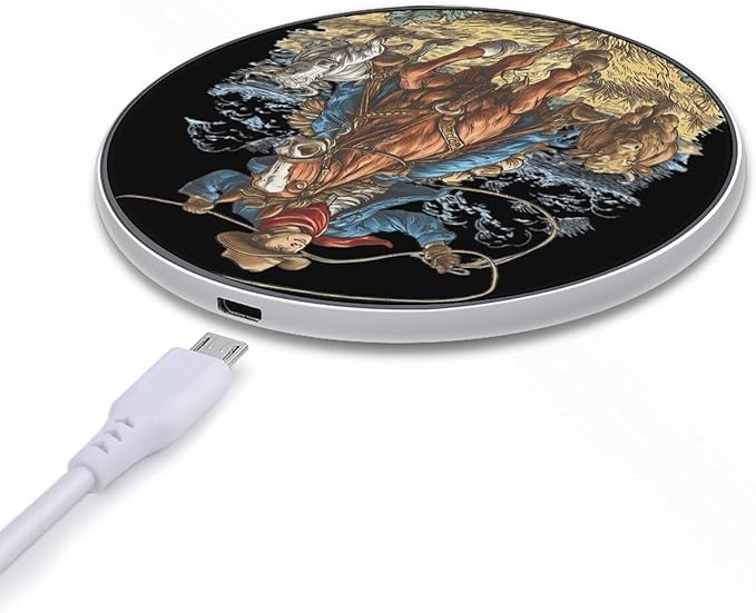 Cowboys on Horseback Phone Charger Magnetic Charging Pad Anti-Slip with USB Cable