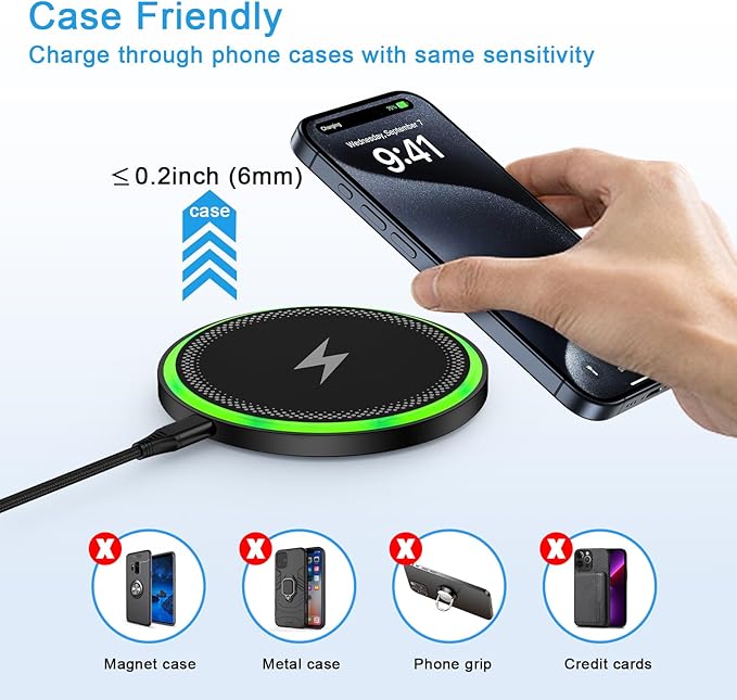 2Pack Samsung Fold7 Wireless Charger Fast Charging Pad for Samsung Galaxy Z Fold 7/Flip 7 FE/Flip7/S25 Edge/S25 Ultra/S24 FE/S23/S22/S21/S2015W Android Wireless Charger for Google Pixel 9a/9 Pro XL