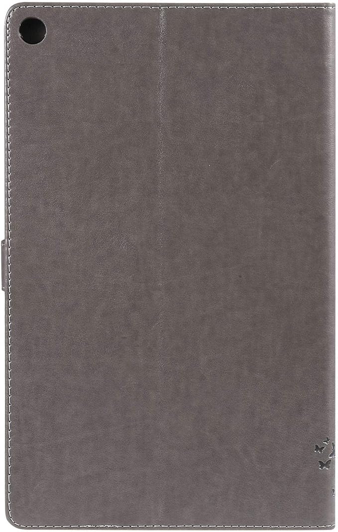 Folio Case for All-New Fire HD 10 2019/2017/2015 Techcircle Slim Light Magnetic Flip Wallet Protective Cover with Card Slots &amp Money Pocket for Amazon Fire HD 10.1 9th/7th/5th Generation Gray