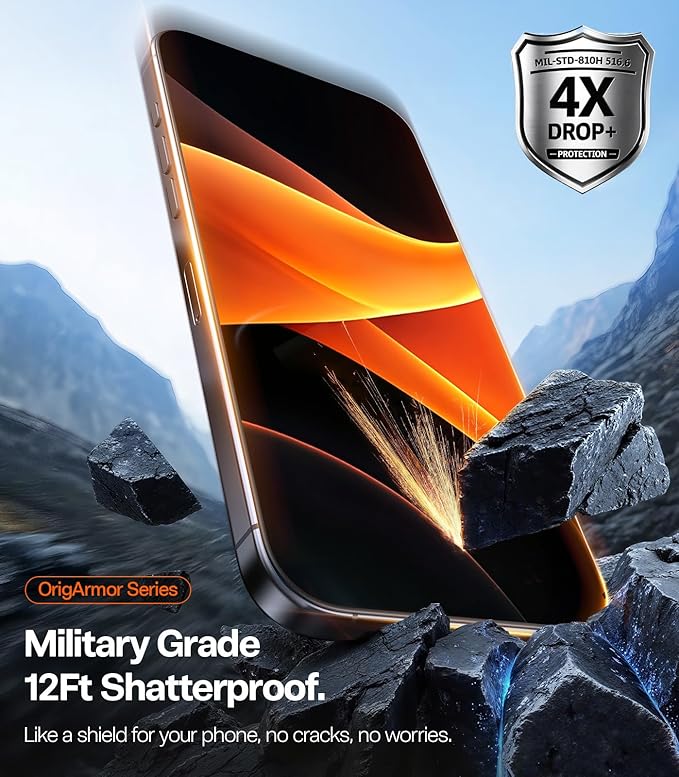 TORRAS OrigArmor for iPhone 16 Pro Max Screen Protector [3D Full Coverage Fit] [100% Anti Glare] Military-Grade Shatterproof 9H+ Tempered Glass Anti-Scratch Screen Protector 16 ProMax 6.9 1-Pack