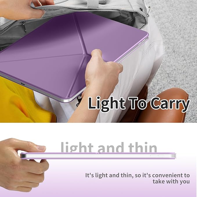 for iPad A16 Case iPad 11th/10th Generation Case (2025/2022) Removable Magnetic Cover Ultra Slim Shockproof Adjustable Portrait/Landscape Stand with Raised Screen View Auto Sleep/WakePurple