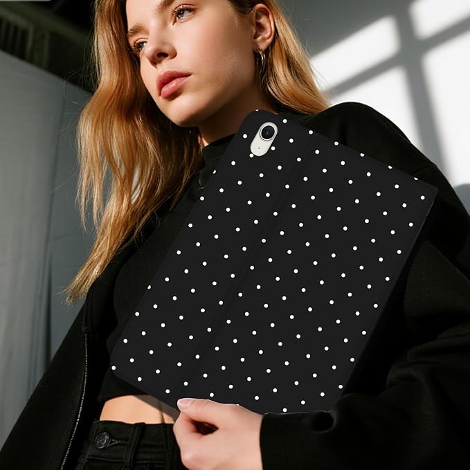 White Polka Dots Black