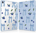 Tuiklol for Samsung Galaxy Tab A9+ Tablet 11” / A9+ Plus 2024 2023Buit-in S-Pen Holder with Clear Protective Cover Transparent Back Shell Auto Wake/Sleep Samsung Tab A9 Plus CoverBlue-Berries