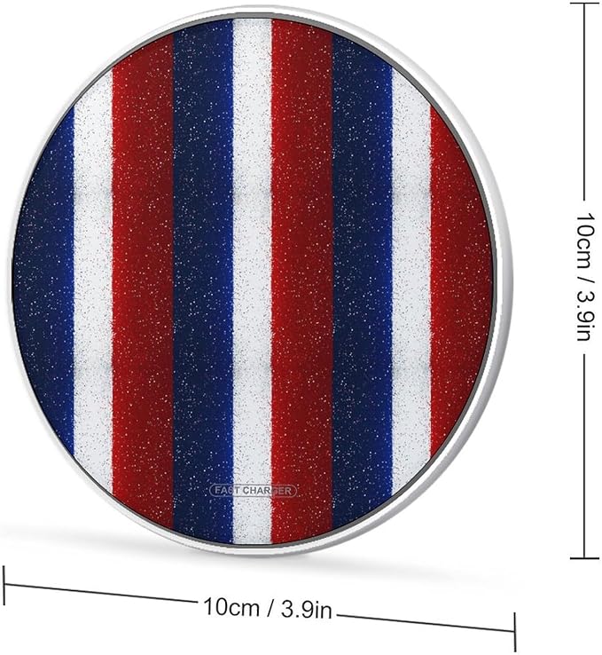 France Flag Wireless Charger Anti-Slip Wireless Charging Pad Slim Charger Mat for Men Women