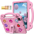 Dteck Case for iPad Air 5th/4th Gen 10.9 2022/2020iPad Pro 11 inch 4th/3rd/2nd/1st GenStrawberry Panda Shockproof Rugged Lightweight Convertible Handles Stand Kids Friendly Pencil Holder CasePink