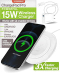 Fast Wireless Charger HyperGear Wireless Cell Phone Charging Pad w/LED Power Indicator [Charges on Contact] Universal Compatibility for iPhone 14/13/12/Pro Max/Pro Galaxy S23/S22 &amp More [White]1