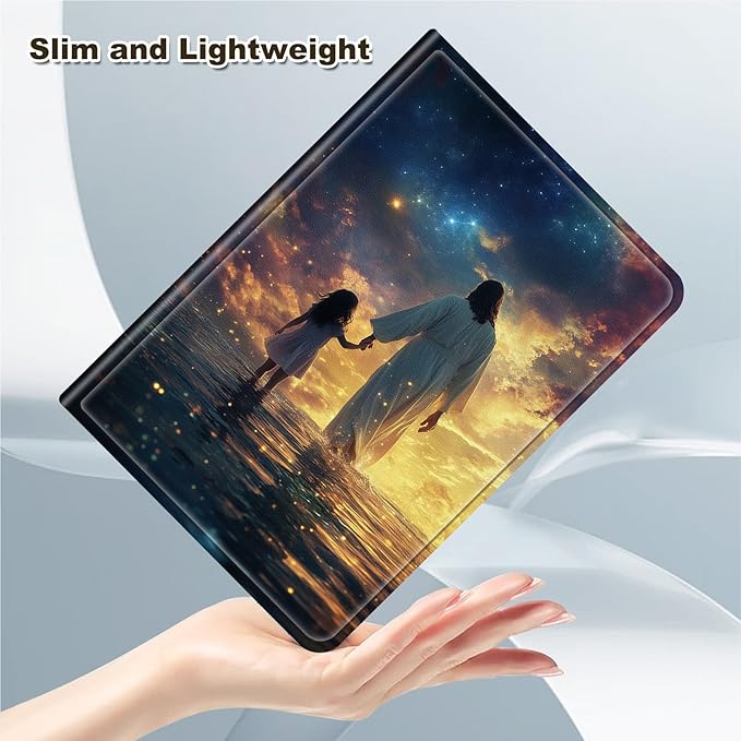 Case for Amazon Fire HD 8 &amp 8 Plus Tablet (12th/10th Gen 2024/2022/2020) Multi-Angle Viewing Leather Smart Stand Back Cover with Auto Sleep Wake Jesus