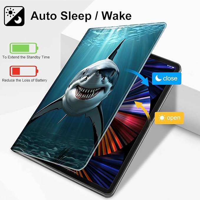 for Amazon Fire HD 8 Tablet Case (12th/10th Generation 2024/2022/2020 Release)-Slim PU Leather Adjustable Stand Smart Cover with Auto Wake/SleepShark