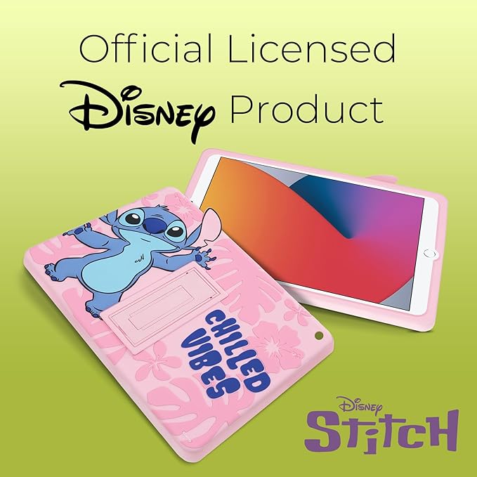 Disney Lilo and Stitch Kids Case for iPad - 9th Generation iPad Case iPad 8th Generation Case iPad 7th Generation Case - 10.2 2019/2020/2021 - Tablet Cover with Stand Shockproof Silicone