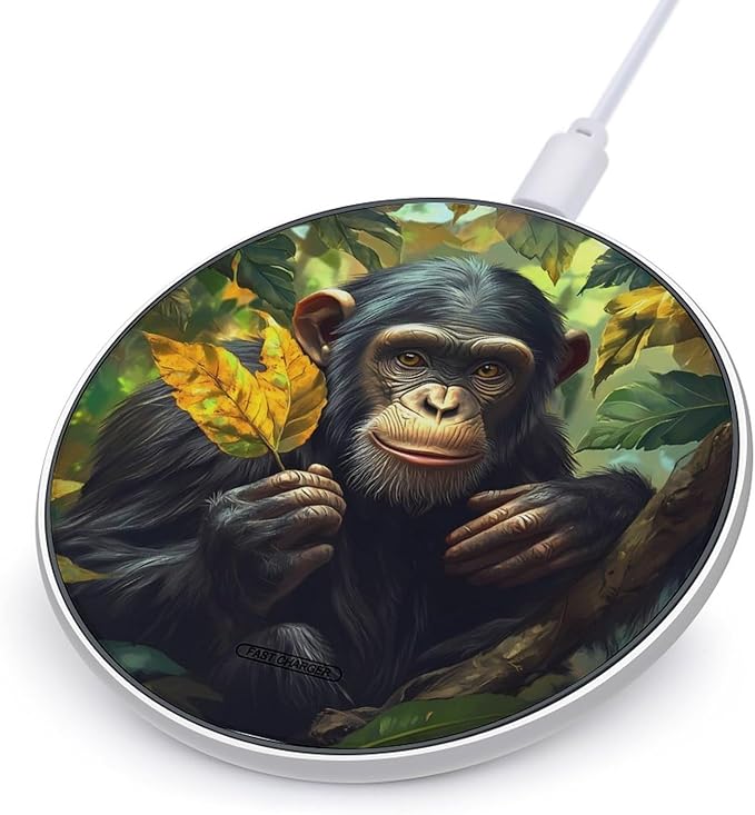 Monkey Gorilla Wireless Charger Anti-Slip Wireless Charging Pad Slim Charger Mat for Men Women