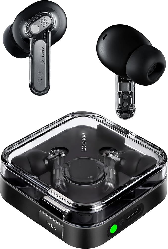 Nothing Ear (3) Wireless Earbuds Super Mic 45dB Hybrid Active Noise Cancelling Bluetooth Headphones Hi-Res 6 Mics 12mm Dynamic Bass Boost Dual Connect ANC Sport Ear Buds for iPhone Android Black
