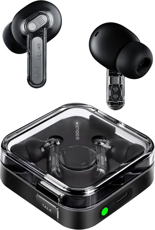 Nothing Ear (3) Wireless Earbuds Super Mic 45dB Hybrid Active Noise Cancelling Bluetooth Headphones Hi-Res 6 Mics 12mm Dynamic Bass Boost Dual Connect ANC Sport Ear Buds for iPhone Android Black