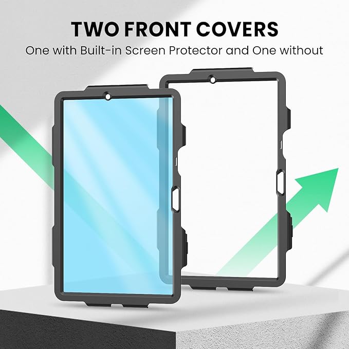 SEYMAC Case for Samsung Galaxy Tab S11 5G 2025 11 Inch Heavy Duty Shockproof Protective Case with Screen Protector 360° Rotating Stand Hand/Shoulder Strap and Pen Holder Black