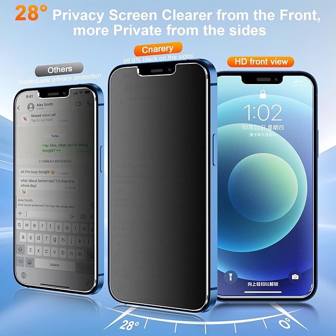 2 Pack matte privacy Screen Protector for iPhone 12/12 pro-ccc