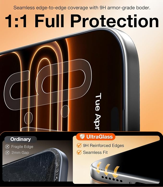 UltraGlass Ultra 9H+ Glass for iPhone 14 Pro Max Privacy Screen Protector [No.1 Military Grade Shatterproof &amp 100% Anti Spy] Glass Privacy Screen iPhone 14 Pro Max Tempered [Longest Durable] 2 Pa