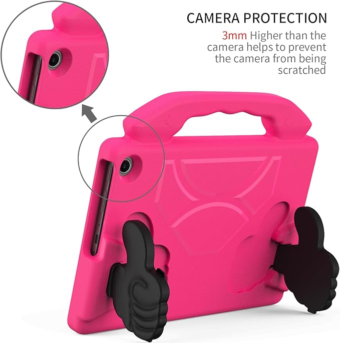for Amazon Fire Max 11 Kids Tablet Case EVA Material Light Weight Shockproof Rugged Heavy Duty Thumb Kickstand Kids Case for Amazon Fire Max 11 (2023) (Rose red)